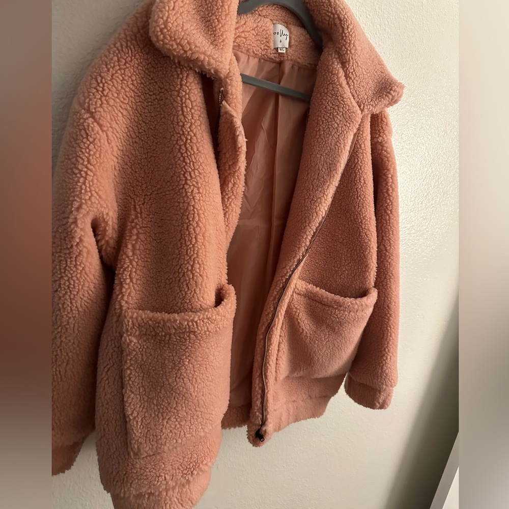 Pink teddy jacket - Picture 2 of 4